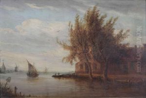 Rivierlandschap. by Jan van Goyen