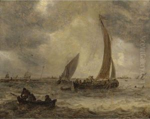 An Estuary Scene With Multiple Boats An Estuary Scene With Multiple Boats