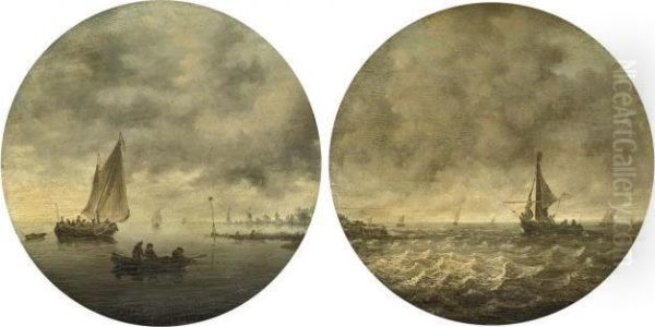 A River Landscape With Fishermen Drawing In Their Nets - view 1