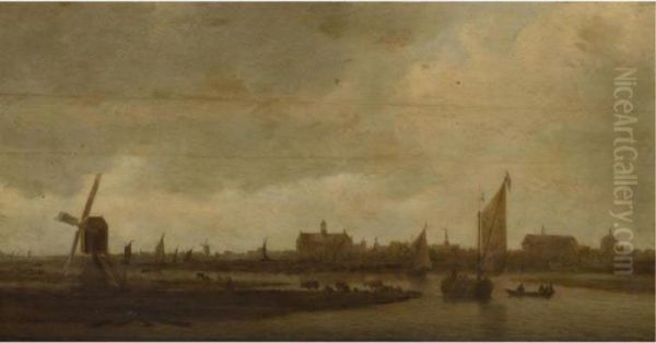 A View Of Leiden From The North, With Cattle Grazing In Theforeground - view 1
