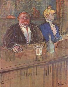 Au Café, Le consommeteur et la cassière chlorotique by Henri De Toulouse-Lautrec