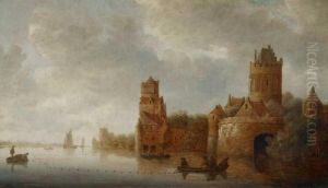 Flusslandschaft Mit Fischerbooten