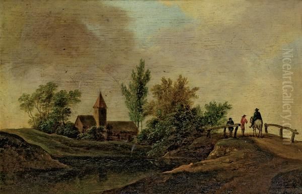 Landschaft Mit Kirche, Brucke Und Reiter - view 1