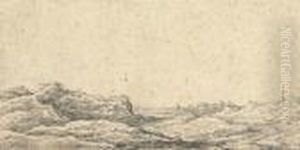 An Extensive Landscape With Sand Dunes, A Village Seen Beyond by Jan van Goyen