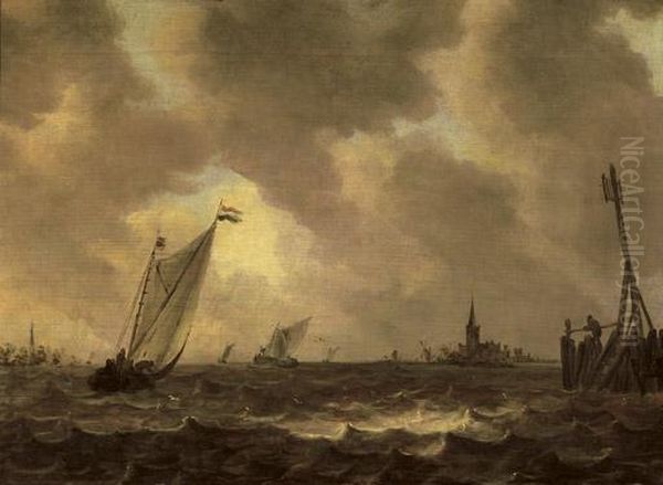 Sailing Vessels In Choppy Waters - view 1