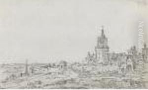 A View Of Cleves From The
Heidelberg Mill, With The City Walls And Heidelberg Gate, And The
Schwanenturm And Spigelturm Of The Castle Beyond by Jan van Goyen