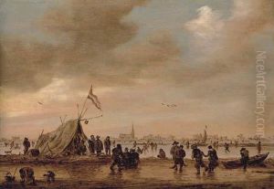 A Frozen River Landscape by Jan van Goyen
