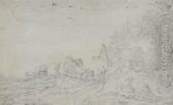 An Inn On A Hill With Peasants - view 1