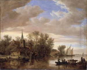 A River Landscape With A Cattle-ferry