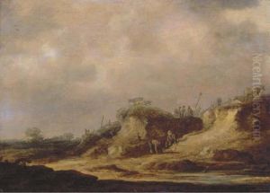 A Dune Landscape With Herdsman Tending Their Cattle A Dune Landscape With Herdsman Tending Their Cattle