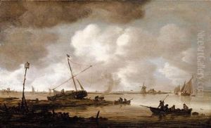 Fishing-boat In The Foreground by Jan van Goyen