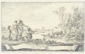 Elegant Company Shooting Birds In An Estuary by Jan van Goyen