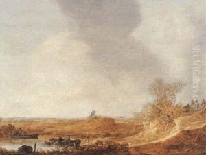 A River Landscape With Fishermen by Jan van Goyen