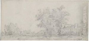 Landscape With A Group Of Trees And A Farmhouse by Jan van Goyen
