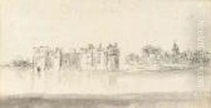 The Castle Of Rupelmonde Seen From Across The River by Jan van Goyen