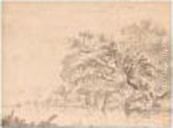 River Landscape With Trees And A Privy - view 1
