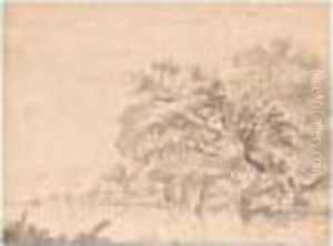River Landscape With Trees And A Privy by Jan van Goyen