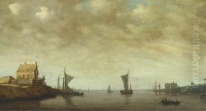 Shipping By The Oude Wachthuis On The Kil Near Dordrecht by Jan van Goyen