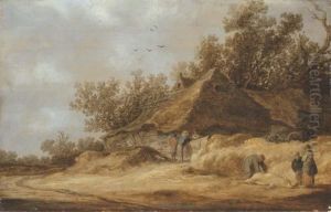 A Dune Landscape With Peasants
Conversing By A Farm And Othersstanding By A Dead Boar On A Sandy Road by Jan van Goyen