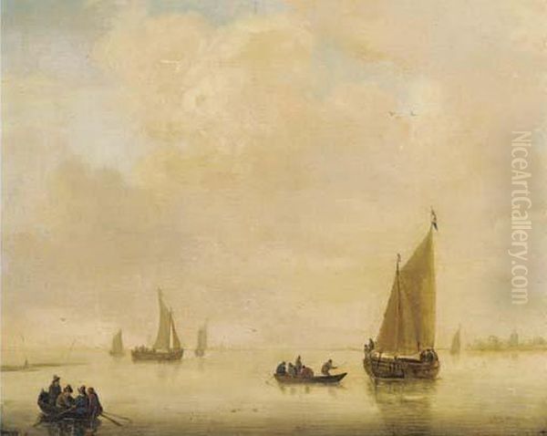 A River Landscape With Fishing Boats And Other Shipping - view 1