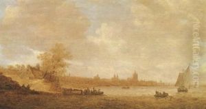 A Cattle Ferry And Other Shipping On The River Rhine A Cattle Ferry And Other Shipping On The River Rhine