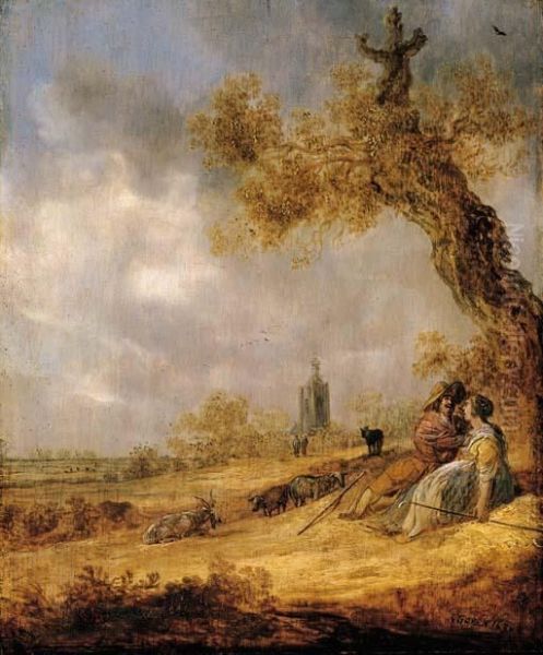 A Landscape With A Shepherd And Shepherdess, A Church Beyond - view 1
