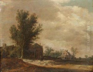 A Landscape With Peasants Beside A Hamlet