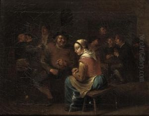 Boors Making Merry In An Inn by Egbert Jaspersz. van, the Elder Heemskerck