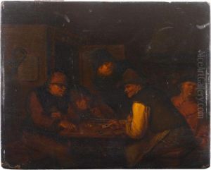 Boors Playing Cards In A Tavern by Egbert Jaspersz. van, the Elder Heemskerck