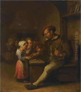 A Schoolroom Interior With A Teacher And His Pupils by Egbert Jaspersz. van, the Elder Heemskerck