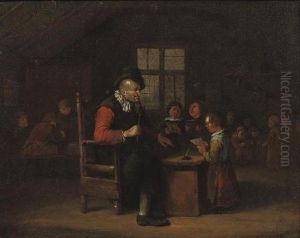 Three Childeren Singing In A 
Classroom, Their Teacher Nearby And Other Children In The Background