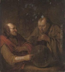 Democritus And Heraclitus by Egbert Jaspersz. van, the Elder Heemskerck