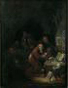 Une Reunion De Moines Dans Une Grotte by Egbert Jaspersz. van, the Elder Heemskerck