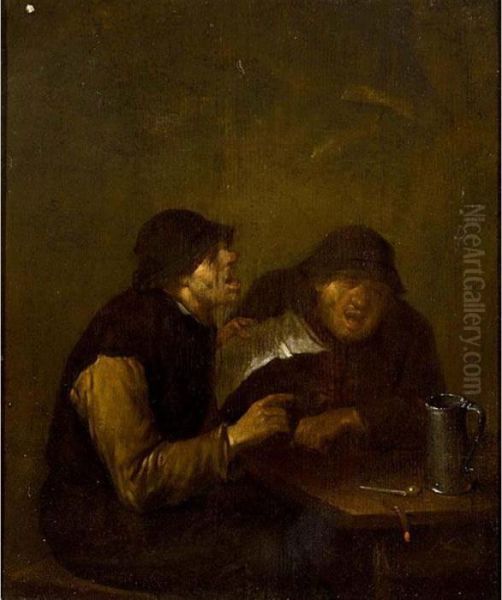 Peasants Drinking And Singing At A Table - view 1