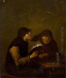 Peasants Drinking And Singing At A Table by Egbert Jaspersz. van, the Elder Heemskerck