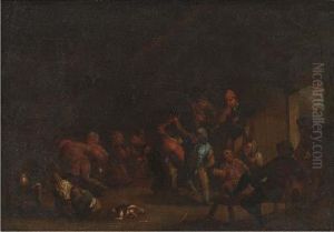Peasants Carousing In An Interior by Egbert Jaspersz. van, the Elder Heemskerck