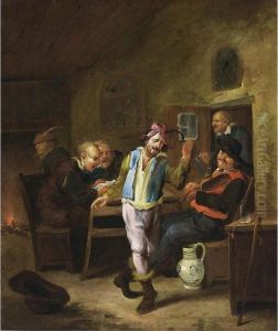 Peasants Singing, Making Music And Drinking In A Tavern, A Fireplace In The Background by Egbert Jaspersz. van, the Elder Heemskerck