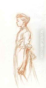 Jeune fille tenant une bouteille by Henri De Toulouse-Lautrec