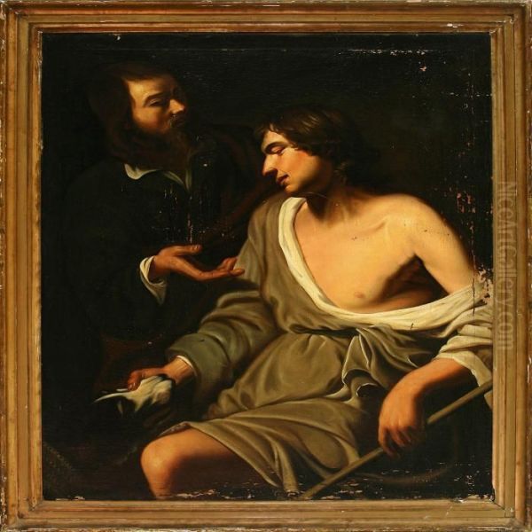 Allegoric Scenery With Two Men And A Dog - view 1