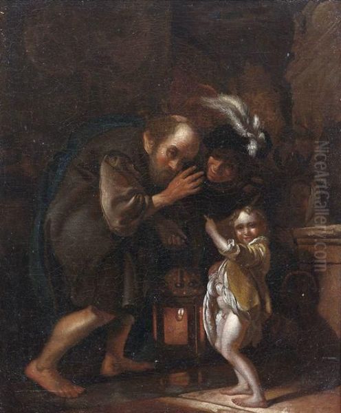 Diogenes Auf Der Suche Nach Einem Ehrlichen Menschen Wird Von Einem Kind Verspottet - view 1