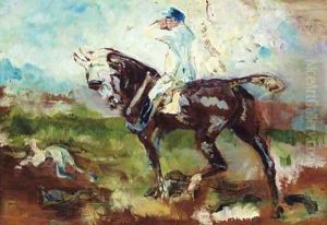 Cavalier suivant une chasse à courresigned by Henri De Toulouse-Lautrec