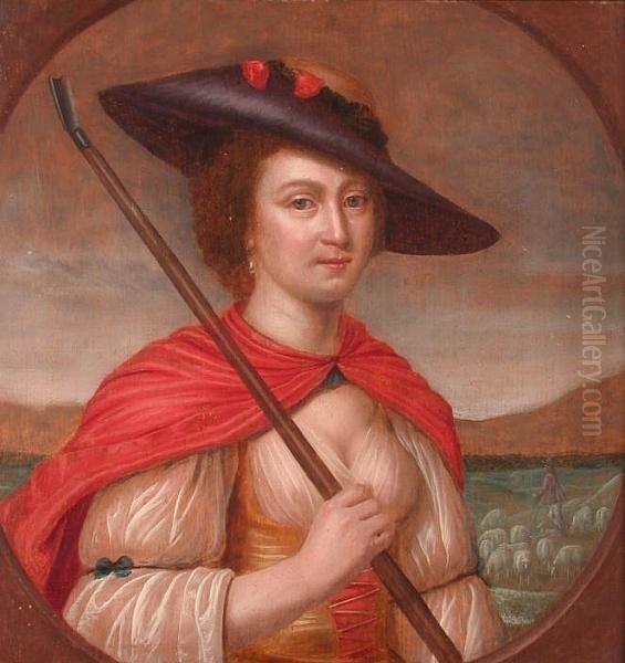 A Shepherdess In A Painted Oval - view 1