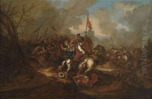 Two Cavalry Skirmishes. by Jan von Huchtenburgh