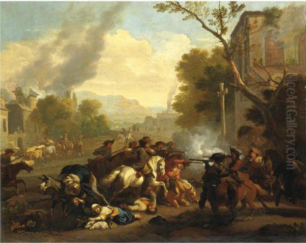 Scena Di Battaglia In Un Villaggio - view 1