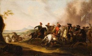 Scontro Di Cavalleria by Jan von Huchtenburgh