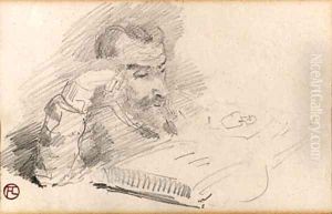 Homme lisant by Henri De Toulouse-Lautrec