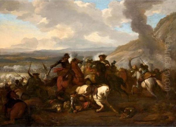 A Cavalry Engagment In A Landscape - view 1
