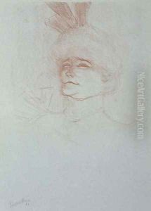 Mademoiselle Marcelle Lender en Buste de trois quarts by Henri De Toulouse-Lautrec