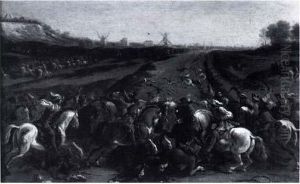 Un Choc De Cavalerie by Jan von Huchtenburgh