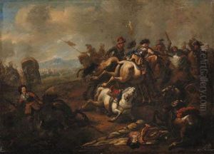 A Cavalry Battle Between Christians And Turks